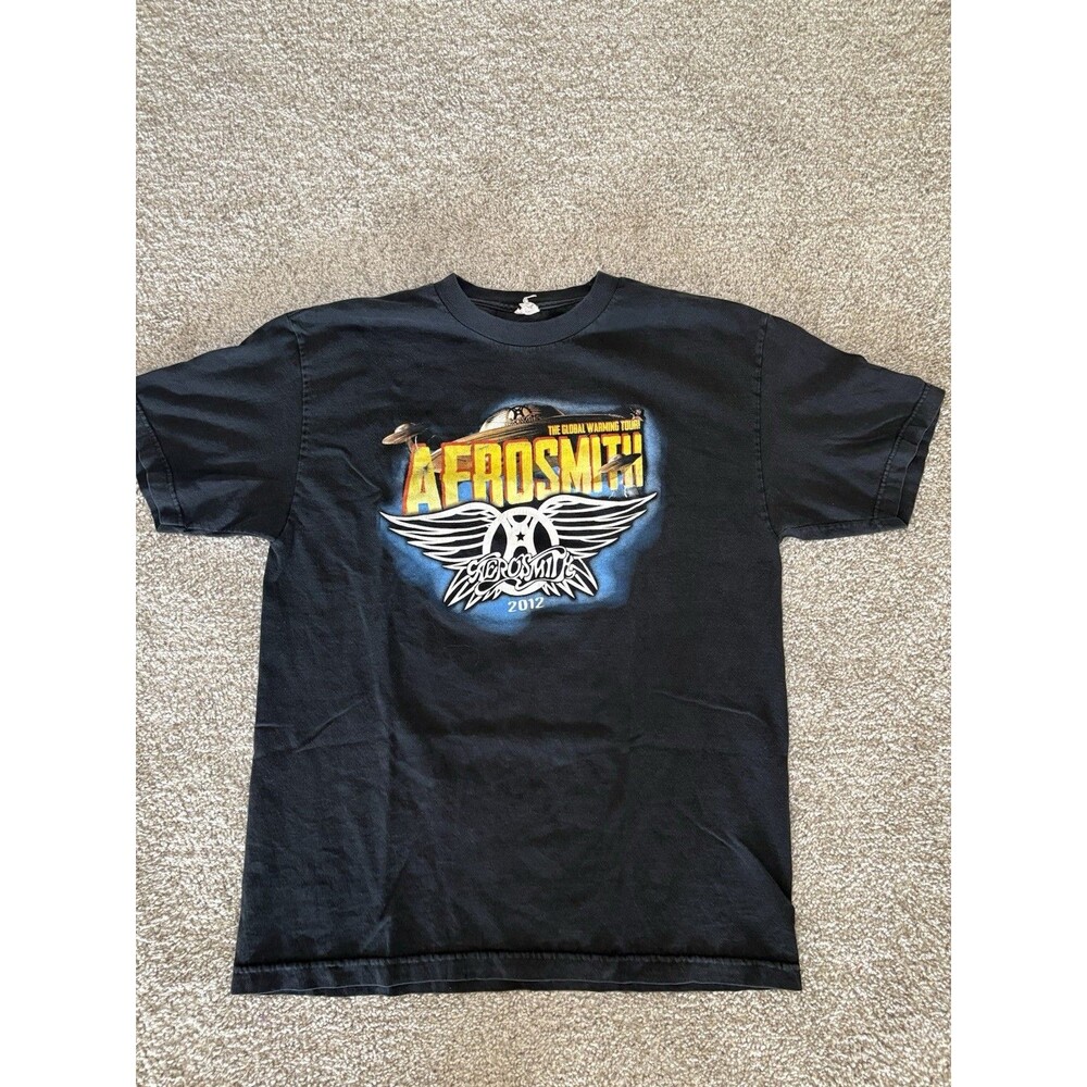 Aerosmith Global Warming Tour 2012 Black T-Shirt Size XL Rock & Pop Music